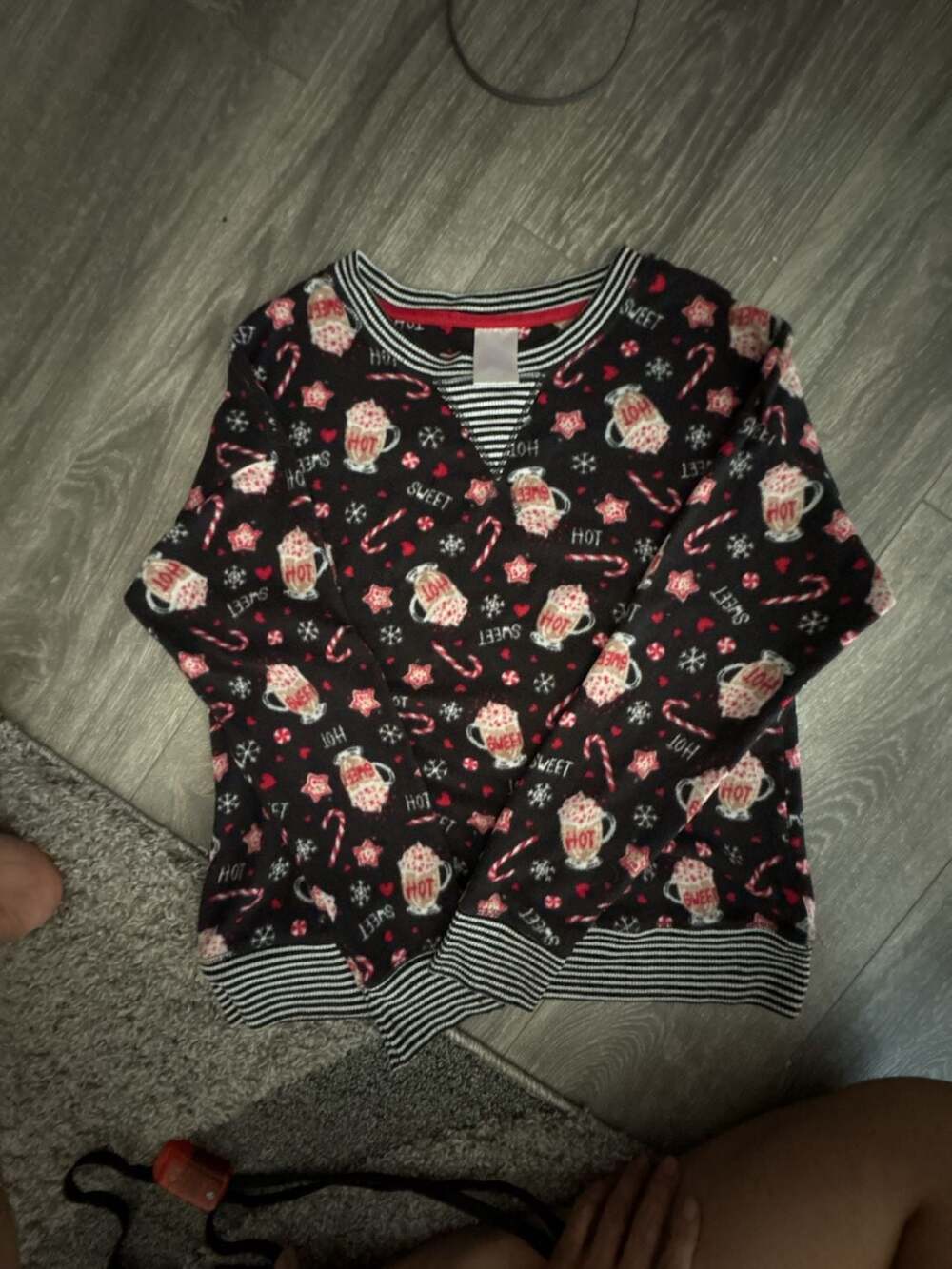 Secret Treasures Christmas Hot Cocoa Print Long Sleeve Pajama Top